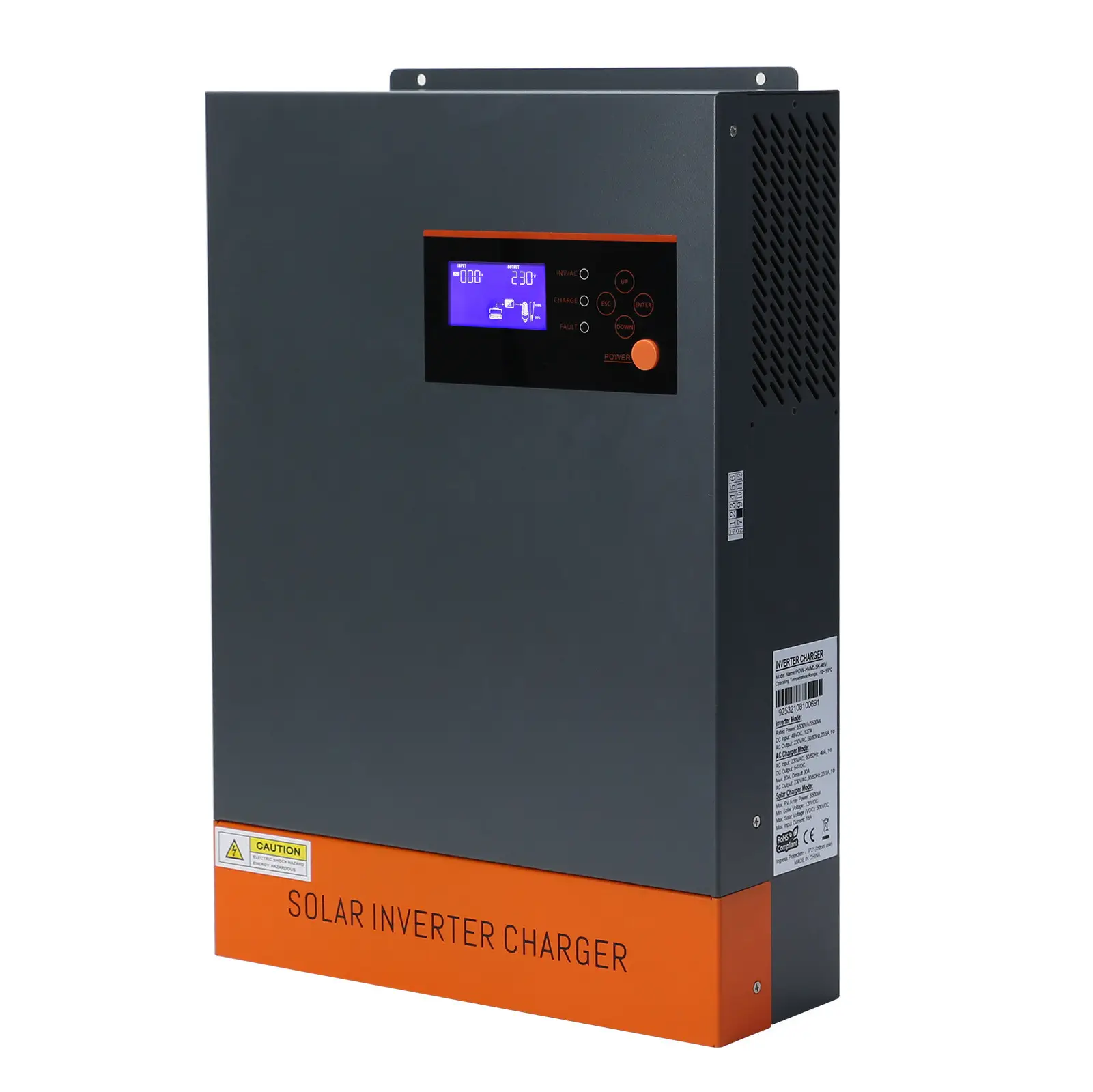 Mesin Terintegrasi Kontrol Inverter 5,5kw Mendukung Paralel 48V Hingga 220Vmppt Pure Sine Wave Solar Inverter MPPT