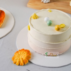 Round Cake Board with Square Pattern Baking Paper Cake <b>Drum</b> <b>for</b> Food <b>for</b> Cake Decorating Cupcake Dessert Tray - Product Image 1