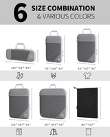 Nouveautés : Ensemble de 6 cubes de rangement pour bagages, accessoires de voyage, ensemble de sacs organisateurs personnalisés