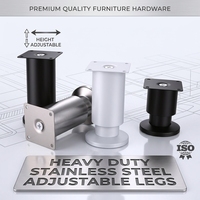 Pieds de lit/support de table en acier inoxydable au design moderne avec installation facile et fonctions réglables – Noir, Blanc, Argent