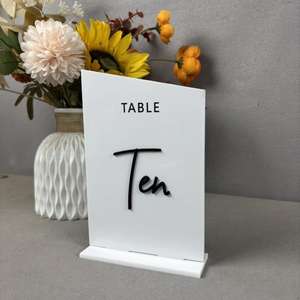 علامة على أرقام الطاولات من الأكريليك ، علامة رقم المقعد الشفاف ، قاعدة للحفلات ولوازم الأعياد ، مستلزمات ديكور بطاقات الطاولات من الأكريليك لحفلات الزفاف - Product Image 4