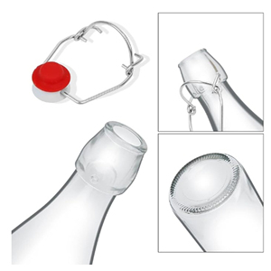 Bouteille en verre à bouchon basculant sécurisée et étanche, recyclable, pour bière artisanale, vin, pub, restaurant, soda, avec joint d'étanchéité - Product Image 3