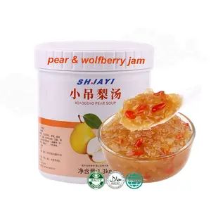 Tienda de postres Ingrediente Fruta Pera Wolfberry Mermelada Concentrado Puré de fruta Pera Wolfberry Mermelada con pulpa de fruta real Hecho en China