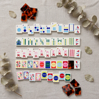Tuiles de Mahjong américaines en acrylique écaille de tortue de qualité supérieure, 160 pièces, coffret cadeau pour la maison, pour le divertissement et les jeux de société
