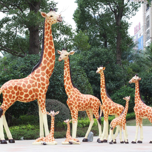 Statue d'animal grandeur nature en fibre de verre, ensemble de sculptures d'animaux girafe, éléphant, tigre, zèbre pour accessoires de fête sur le thème du safari - Product Image 5