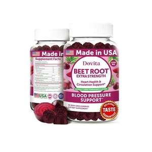 Non-GMO Beet Root Gummies Antioxidant Blend Delicious OEM Herbal Extract Chews Available Bottle Drum <b>Glass</b> <b>Container</b> Packaging - Product Image 1