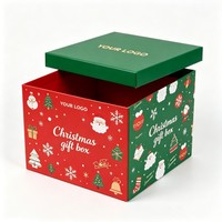 Boîte cadeau de Noël, emballage de luxe pour les fêtes, boîte avec couvercle, boîte surprise pour bonbons, célébration des fêtes, boîte cadeau pour chocolat