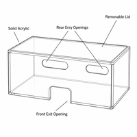 Maßgefertigte Solide Acryl-Kabelmanagementbox UV-Bedruckter Desktop-Kabelorganizer mit Deckel für Büro, Zuhause und Gaming-Schreibtisch-Aufbewahrung