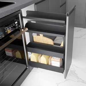 XH-07-001-96 Modern Kitchen Multifunctional Metal <b>Basket</b> With Lazy Storage Shelf for Cabinets XH-07-001-96 DIY Modular Storage - Product Image 5