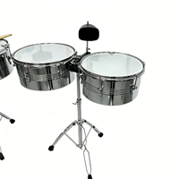 Timbale Tianbali Steel Drum Silver 13inch-14inch Foldable Ergonomic High Quality Latin Percussion Instrument for Music Drum