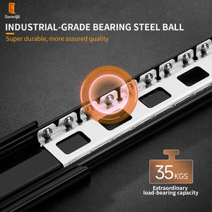 Rail <span class=keywords><strong>coulissant</strong></span> silencieux en acier laminé à froid, blanc et noir, à trois sections, avec capacité de charge de 35 kg - Product Image 4