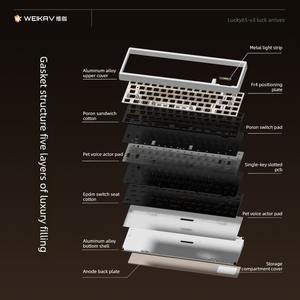Weikav คีย์บอร์ดอลูมิเนียม CNC V3 Lucky65ไร้สาย3โหมดปะเก็นสลับร้อน RGB backlit รองรับ <span class=keywords><strong>qmk</strong></span>/via - Product Image 5