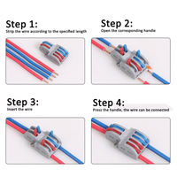 Conectores de Cable Eléctrico OEM Mini 2 en 6 con Lámpara LED, Bloque de Terminales de Empuje, Conexión Rápida Universal, Conectores de Cable LT623 Spl-62