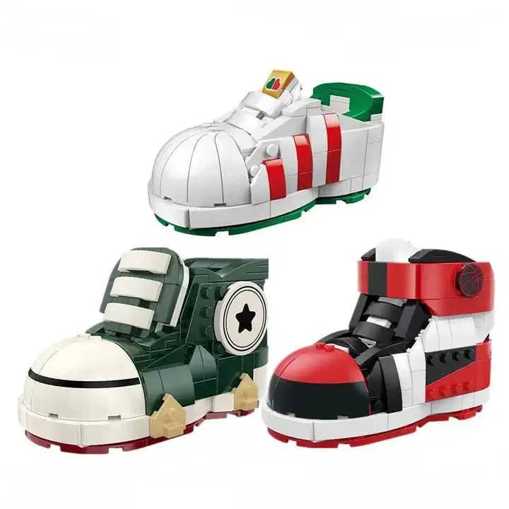 JAKI Mini popüler çok fonksiyonlu ayakkabı küçük parçacıklar yapı taşları tuğla oyuncak Boys için setleri