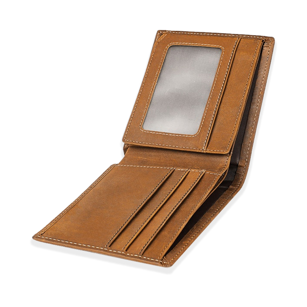 trifold brown wallet