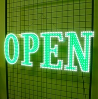 30*10 pouces, décoration murale de signe électronique ouvert de LED pour la fenêtre de vente au détail de restaurant de salon d'hôtel de bar de café, blanc, vert, couleur de drapeau