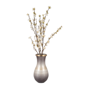 Vaso in Vetro con Bordo in Metallo e Finitura Sfumata, Decorazione Moderna per Soggiorno - Product Image 3
