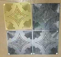 Panneaux de plafond décoratifs en PVC 3D sculptés, motif éventail, installation facile, plafond suspendu pour la décoration des espaces commerciaux