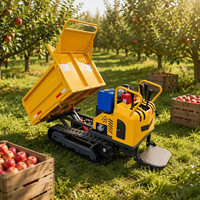 Mini chariot de transport sur chenilles en caoutchouc de 0,8 à 1,0 tonne, moteur diesel, non basculant, pour travaux de jardinage et de construction