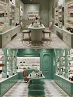 Magasin de cosmétiques M&S, éclairage LED, design intérieur et extérieur, aménagement des meubles pour les boutiques de beauté et de maquillage au détail
