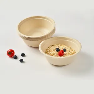 March Expo top seller Biodegradable Compostable Pulp Tableware Pulp Take Away Food Container paper round bowl