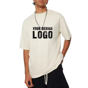 T-shirt pour homme à manches courtes, col rond, ample, de haute qualité, lavé, vintage, surdimensionné, avec logo personnalisé, 270 g - Product Image 1