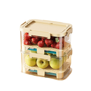 Portable Food Storage Container Rectangle Clip On Lid For Camping Picnic Fruit Storage With Ventilated Tray - Product Image 5
