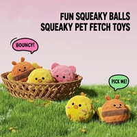 Jouet pour chien en peluche avec balle couineuse intégrée en TPR à picots, jouet interactif rebondissant pour apporter et mâcher, pour chiens de petite et moyenne taille