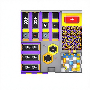 Structure de jeu intérieure personnalisé<span class=keywords><strong>e</strong></span> en gros, plusieurs styles, thème coloré, grand parc de trampolines avec toboggan et piscine à balles - Product Image 4