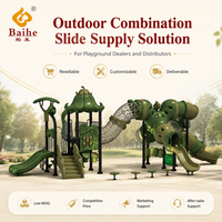 Structure de jeu commerciale pour aire de jeux, maison dans les arbres, tour, toboggan, pont, balançoire, équipement extérieur conforme à la norme ASTM F1487 pour parc