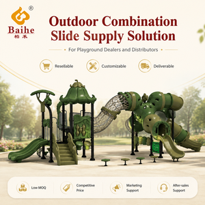 Estructura de Juego Comercial para Parques Infantiles, <span class=keywords><strong>Casa</strong></span> de Árbol, Torre, Tobogán, Puente, Columpio, Equipo para Exteriores, ASTM F1487 - Product Image 1