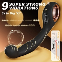 Vibrateur de massage prostatique, Godemiché anal, Vibrateur point G avec anneau de maintien, Plug anal, Stimulateur de doigt incurvé et fin, Jouets sexuels pour gays