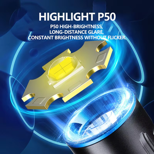 ไฟฉายดำน้ำ P50ที่มีแสงระยะไกลเป็นไฟฉายอเนกประสงค์สำหรับงานชายหาดยามค่ำคืนในทะเลลึก - Product Image 4