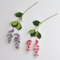 Tige de fleur artificielle Medinilla Magnifica de 110 cm, branche de vigne de rose suspendue à 2 têtes en soie pour décoration de plafond de mariage et de la maison