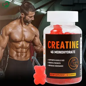 Chinaherbs OEM/ODM Creatine Monohydrate Gummy Support Energy For Sports Muscle Builder Gym Supplement 60 Gummies Customized