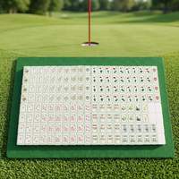 Tuiles de Mahjong Américaines de Luxe Personnalisées avec Logo, Thème Golf, en Acrylique Vert, pour le Divertissement en Extérieur et les Sports Saisonniers