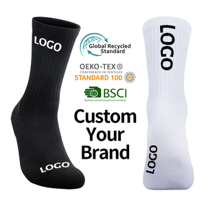 <b>White</b> Athletic Tube <b>Socks</b> With Custom Logo For <b>Men</b> Women Sports Use - Product Image 2