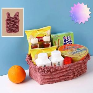 Bolsa de Compras Plegable Portátil para Mujer, Bolsa de Compras Extensible Mágica, Reutilizable, Ligera, con Cierre Abierto, de Poliéster para Verano - Product Image 2