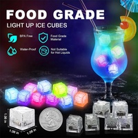 12 lumières LED glaçons lumières clignotantes boissons bars fêtes d'anniversaire fêtes mariages du nouvel an décorations