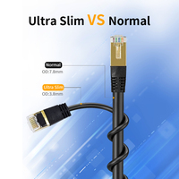 Kabel Patch Ethernet Cat7 Kecepatan Tinggi S/FTP Kabel Jaringan Terlindung 10Gbps 600MHz RJ45 Kabel LAN Cat 7