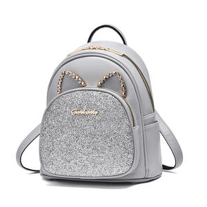 Mochila con solapa con patrón de gato de gran capacidad de la <span class=keywords><strong>Academia</strong></span> europea y americana para niñas, bolso bonito de moda - Product Image 2