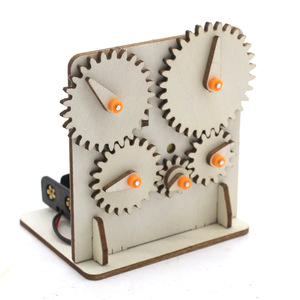 Kit educativo de transmisión de engranajes de madera, juguete científico manual DIY para niños de 7 a 9 años, aprendizaje STEAM de formas geométricas - Product Image 2