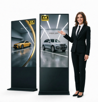 Afficheur publicitaire vertical de 55 pouces, écran LCD haute définition sur pied, affichage numérique tactile tout-en-un