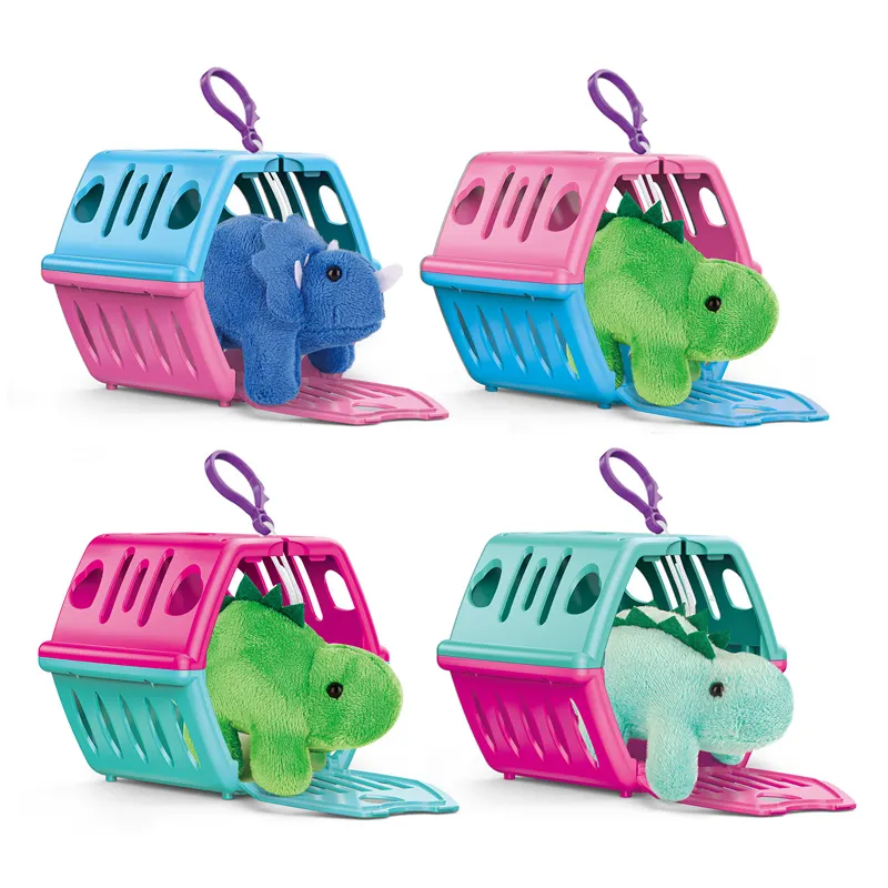 15 cái bán buôn Stuff động vật Montessori Khủng long đồ chơi sang trọng với lồng