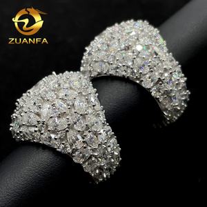 Preço barato acessível GRA Certified Real 925 Prata Ouro <span class=keywords><strong>Moissanite</strong></span> Anel Iced Out Anel De Diamante Iced Out Hip Hop Homens Anel - Product Image 2