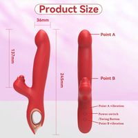 Silikon 2-in-1 Vibrator mit 10 Frequenzen, Rabbit-Vibrator für G-Punkt-Stimulation, Spezieller Vibrator für Körperpflege und Weibliches Sexspielzeug