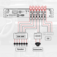 AudioWinner S48.4D 4CH Classe D Amplificateur de voiture avec technologie de réglage automatique 8 canaux DSP 20- 2000 Hz Processeur audio de voiture DSP intégré