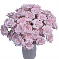 Rose artificielle en céramique artisanale de Jingdezhen, ornement floral éternel pour la Journée de la Femme, les mariages et les anniversaires, cadeau créatif