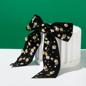 Nouvelle Pince à Cheveux Élément Étoile avec Strass et Motif Nœud pour Femmes et Filles, Personnalisée, Tendance, pour Fêtes, Noël et Usage Quotidien - Product Image 5