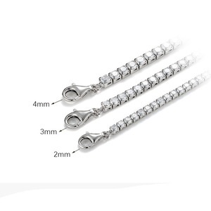 <span class=keywords><strong>Collar</strong></span> de diamantes de circonia cúbica de 2mm, 3mm y 4mm, joyería fina de lujo,925 <span class=keywords><strong>collar</strong></span> de plata de ley - Product Image 4